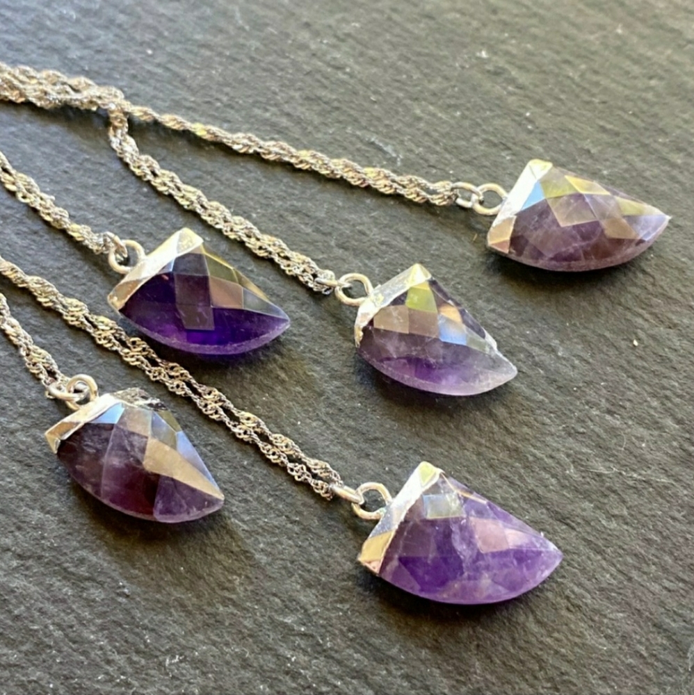 Boho Amethyst & Sterling Silver Necklace
